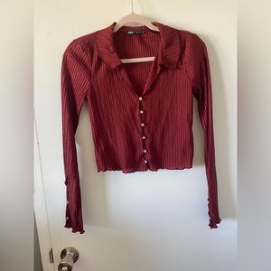 Zara Cropped Collared Shirt